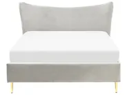 Bett mit Lattenrost Samtstoff CHALEIX 140 x 200 cm Hellgrau_844537
