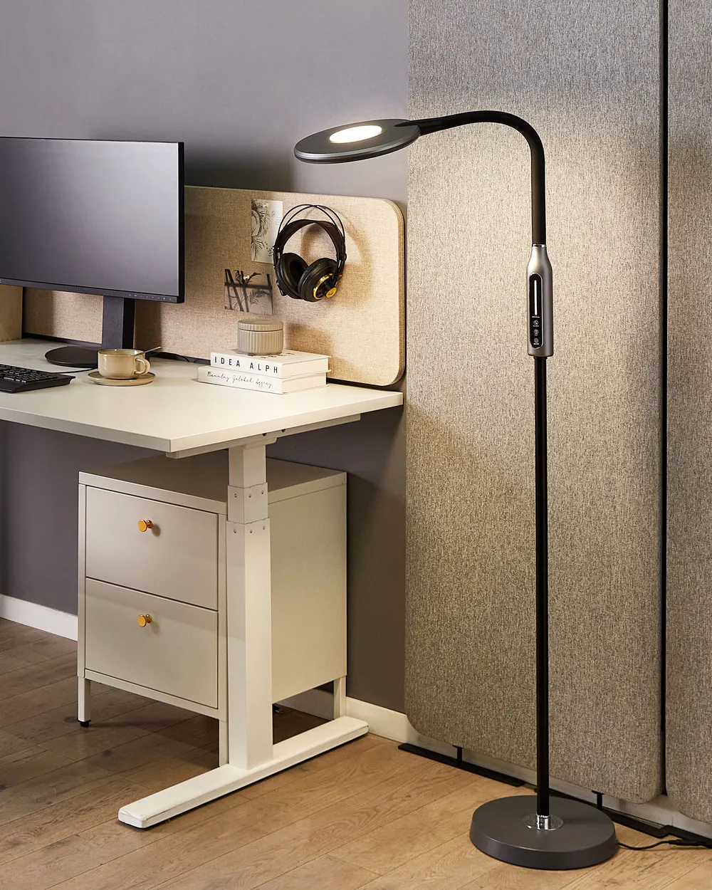 LED Floor Lamp CASSIOPEIA with Dimmer Metal Black_855421