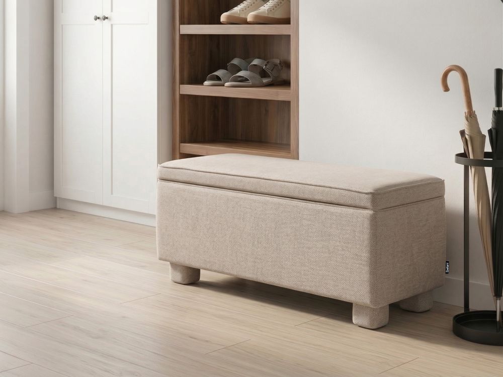 Bankje met opbergruimte ITHACA Stof Beige