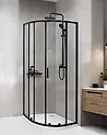 Duschkabine JUKATAN 80 x 80 x 185 cm Schwarz