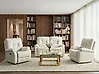 Sofa Set manuell verstellbar 4-Sitzer BERGEN Kunstleder Weiß