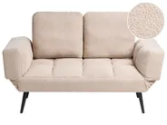 Sofa Bed 2 Seater BREKKE Boucle Beige_1068028