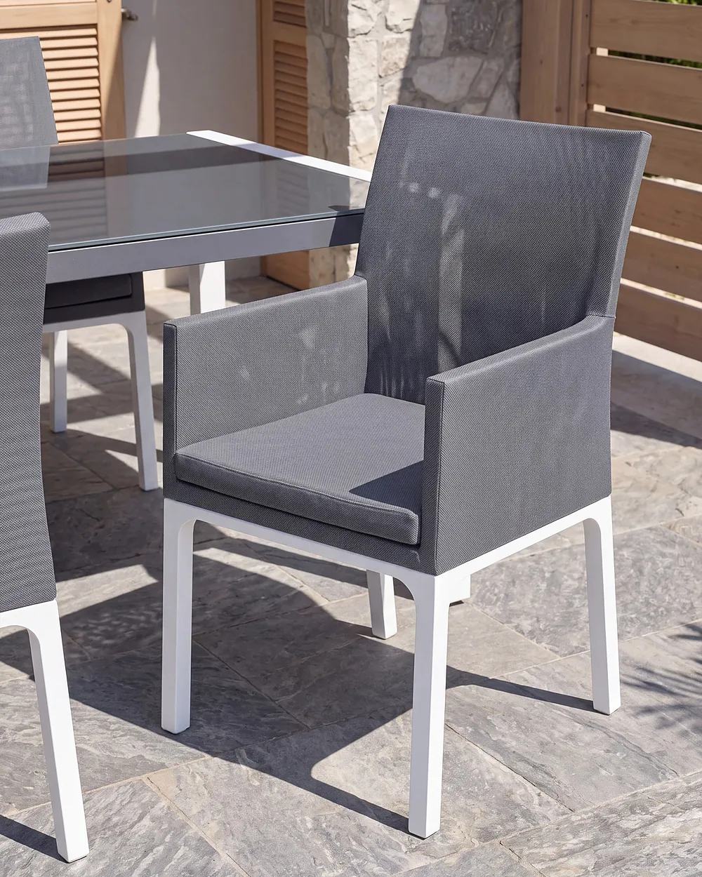 Set of 2 Garden Chairs with Cushions BACOLI Fabric Dark Grey_1155124
