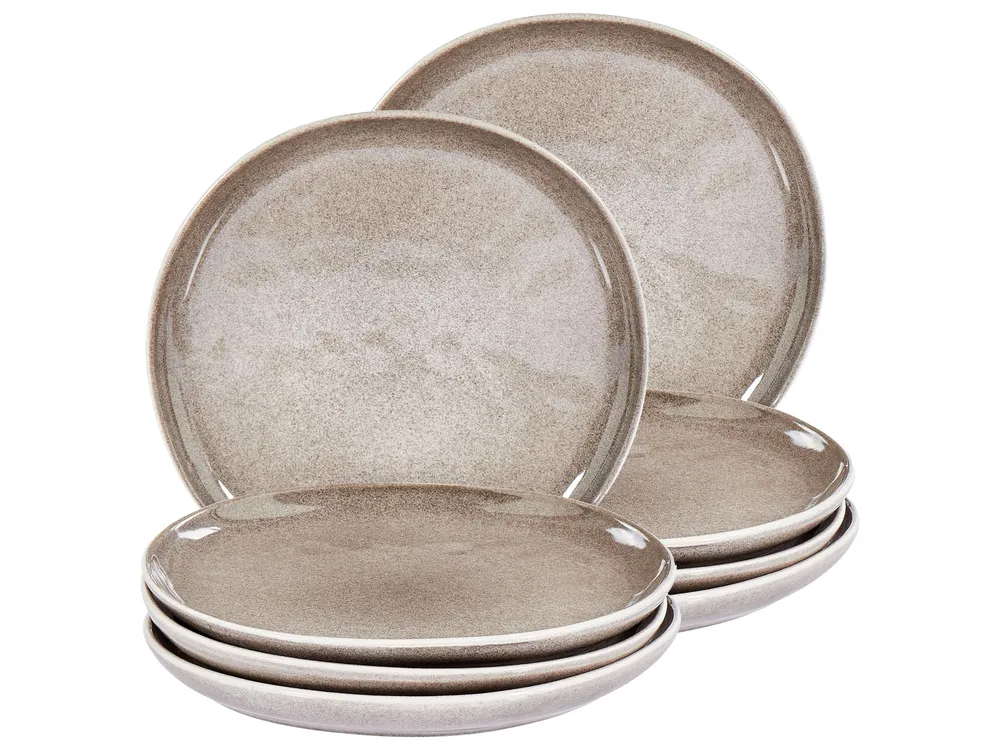 Dessertteller 8er Set COSTMARY Steinzeug Grau