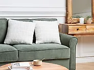Dekokissen 2er Set DOURIS 45 x 45 cm Hellbeige Kariertes Muster_1178814