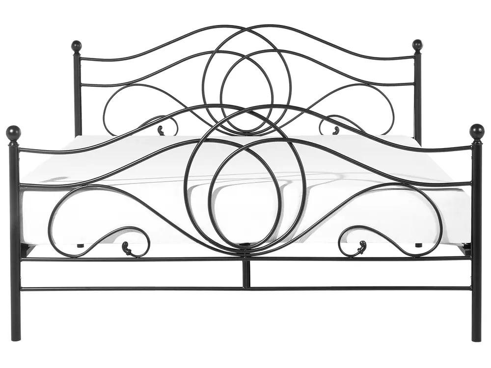 Bett mit Lattenrost Metall LYRA 160 x 200 cm Schwarz_676917