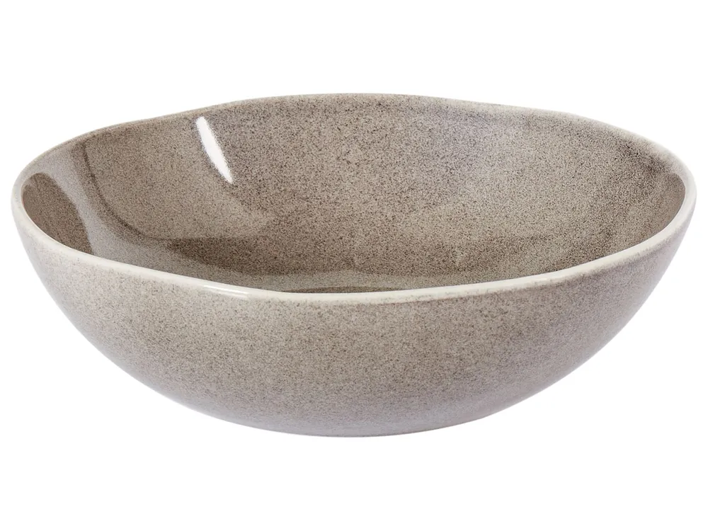 Set of 4 Deep Plates COSTMARY Stoneware Grey_957309