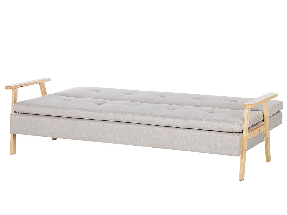 Sofa Bed 3 Seater TJORN Fabric Beige_813470