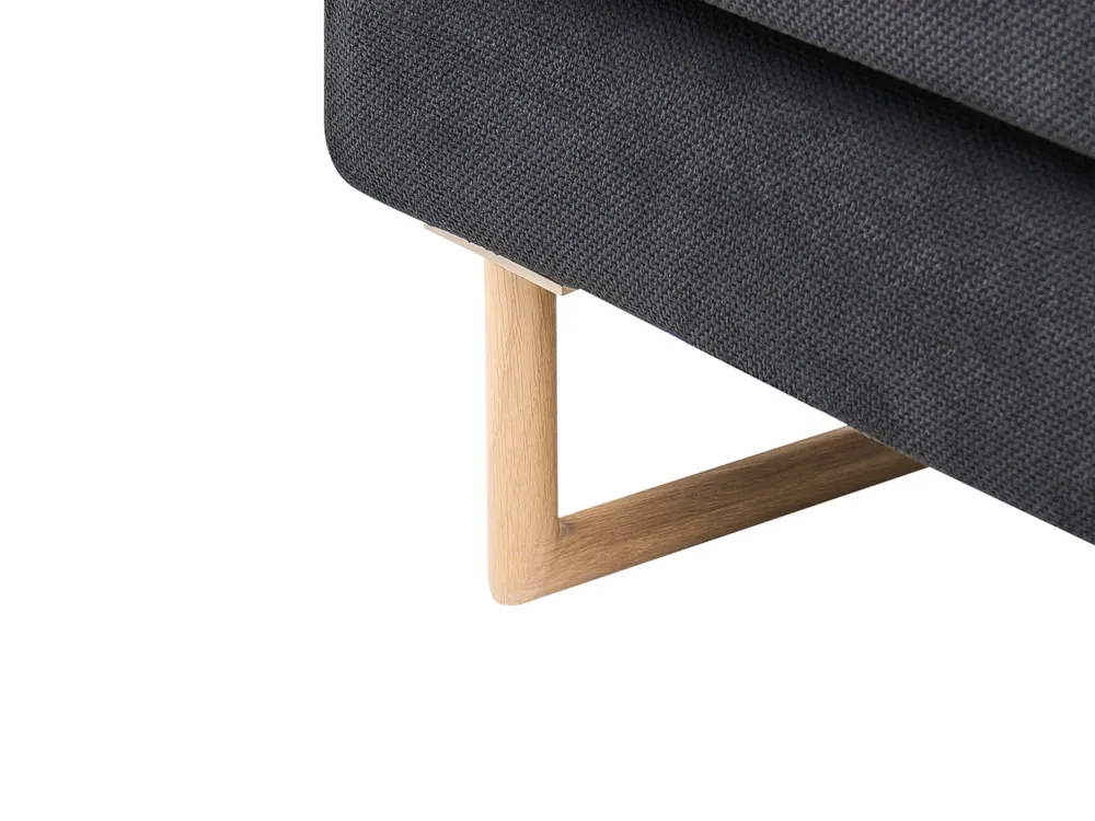Sofa Bed 2 Seater JERSLEV Fabric Black_1012062