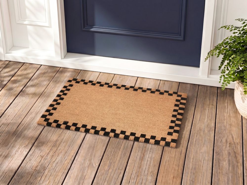 Doormat SAGADA Beige/ Black 60 x 90 cm Coir
