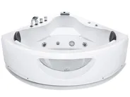 Corner Hot Tub with LED TOCOA 2050 x 1460 mm White_856781