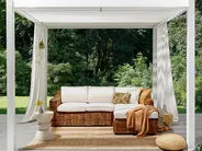 Garden Corner Sofa 3 Seater BRIATICO Rattan Natural Left Hand_928279