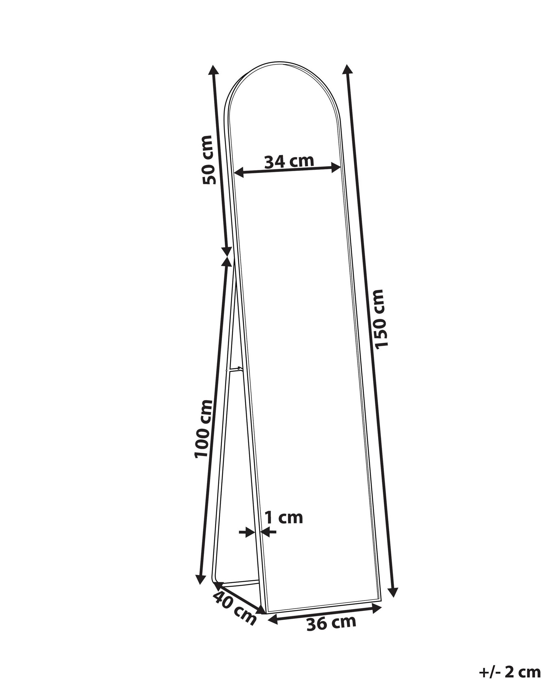 Standspiegel BAGNOLET 150 cm Metall Gold_830667
