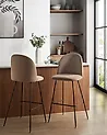 Set mit 2 Barstühlen ARCOLA Samtstoff Taupe