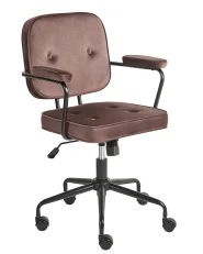 Schreibtischstuhl PAWNEE Samtstoff Braun_1057397