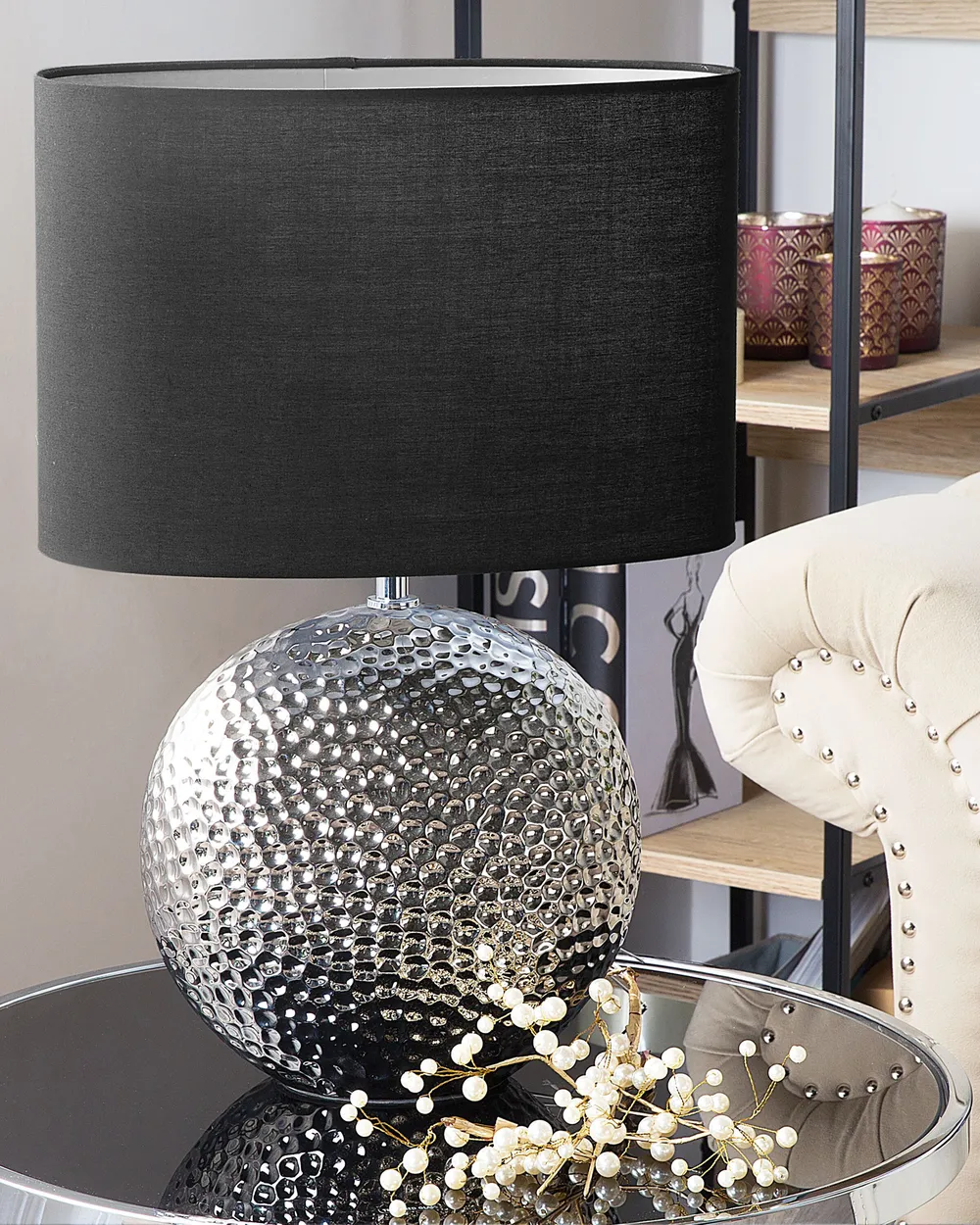 Table Lamp NASVA Ceramic Silver_853966