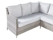 Garden Lounge Set with Table and Ottoman 9 Seater LACONA PE Rattan Light Grey Right Hand_918368