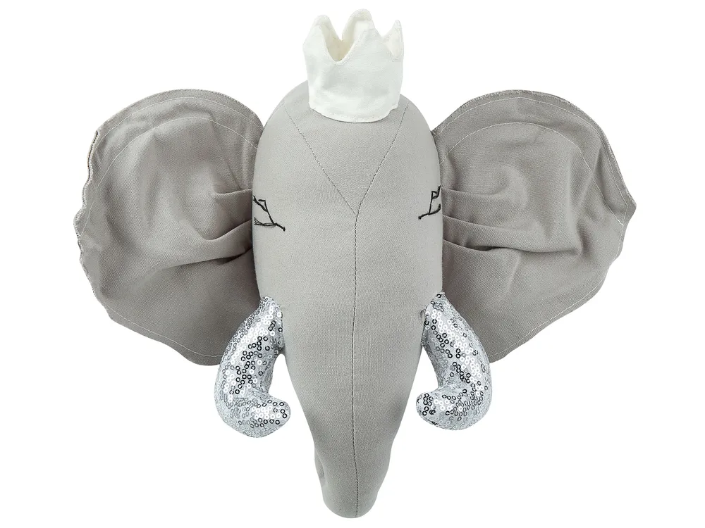 Wanddekoration für Kinder Elefant TANTOR Baumwolle 33 cm Grau