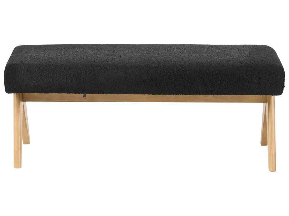 Upholstered Bench TAMRE Boucle Black/ Light Brown_985197