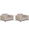 Sessel 2er Set ROVIGO Stoff Beige