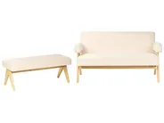 Living Room Set TAMRE Boucle Off-White/ Light Brown_985392