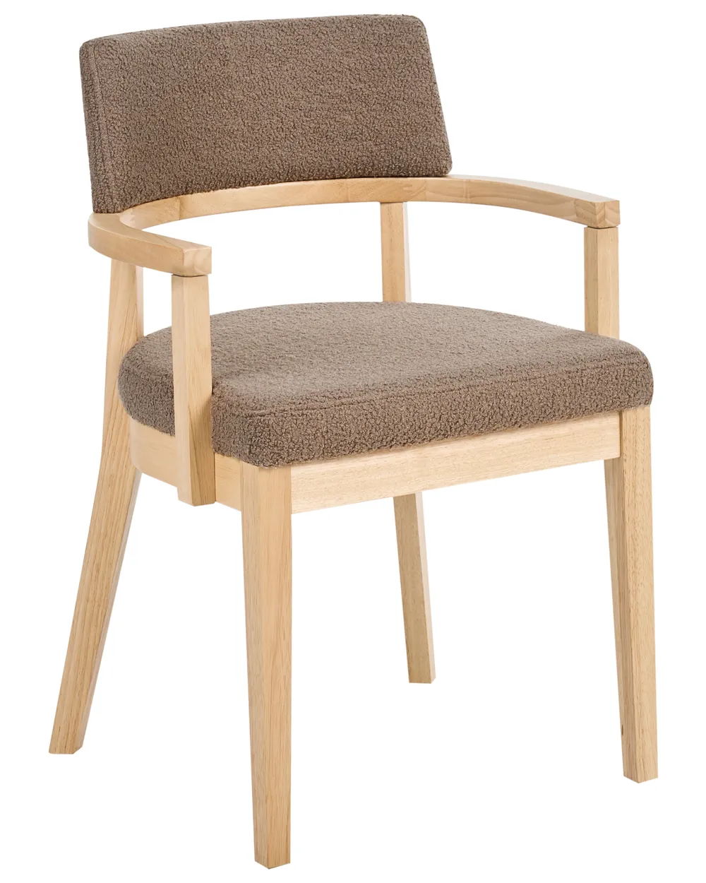 Esszimmerstuhl 2er Set DALBO Bouclé Hellbraun / Taupe_1068323