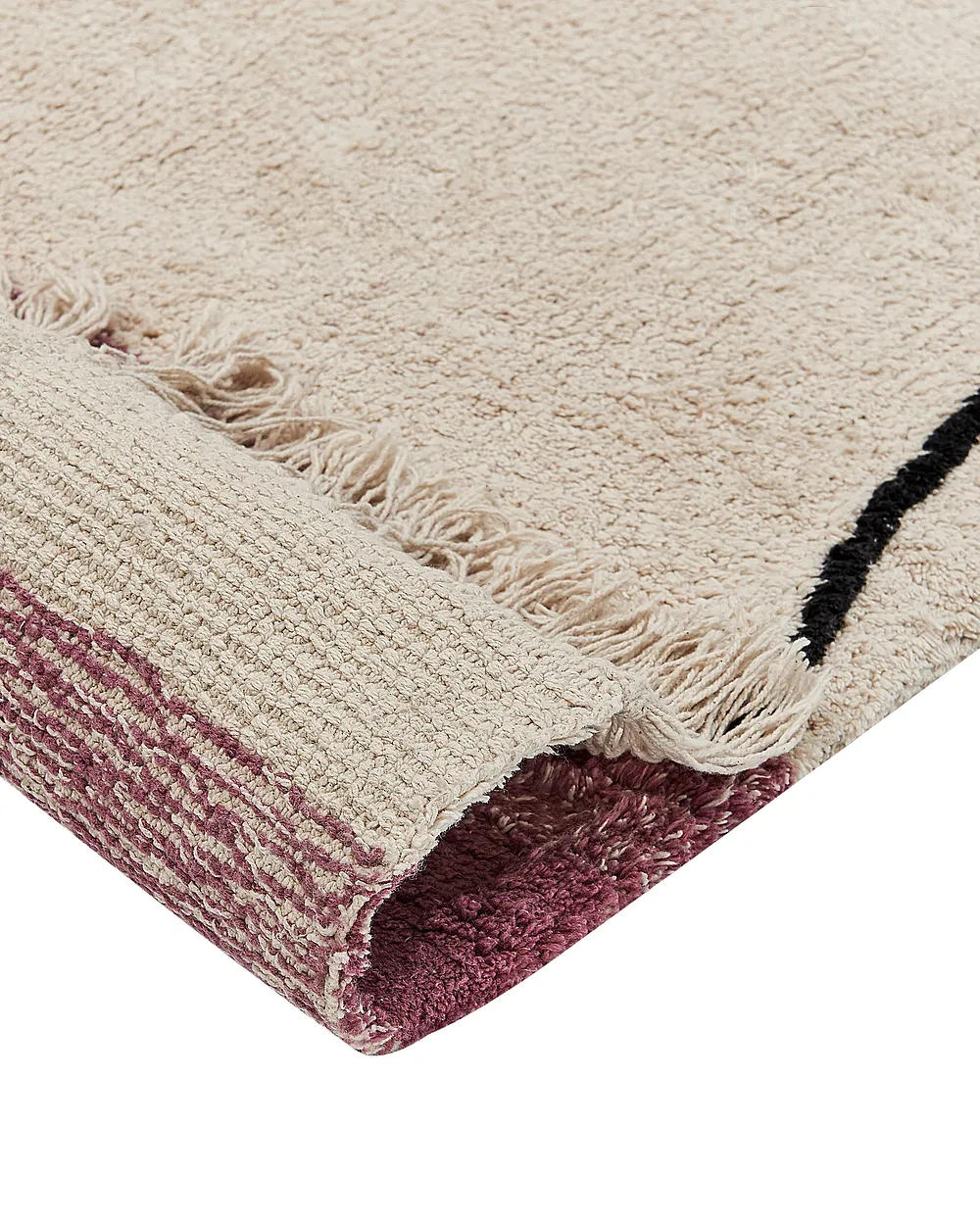 Vloerkleed AFSAR Lichtbeige 160 x 230 cm Katoen_839976