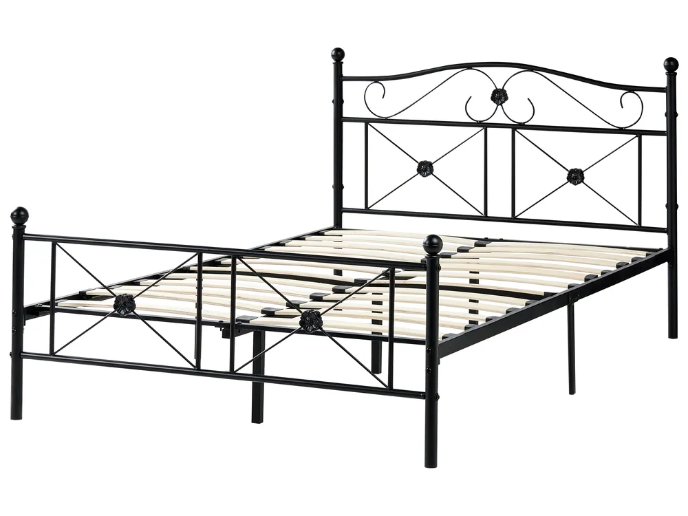 Bed Metal RODEZ 120 x 200 cm (EU Small Double) Black_1026509