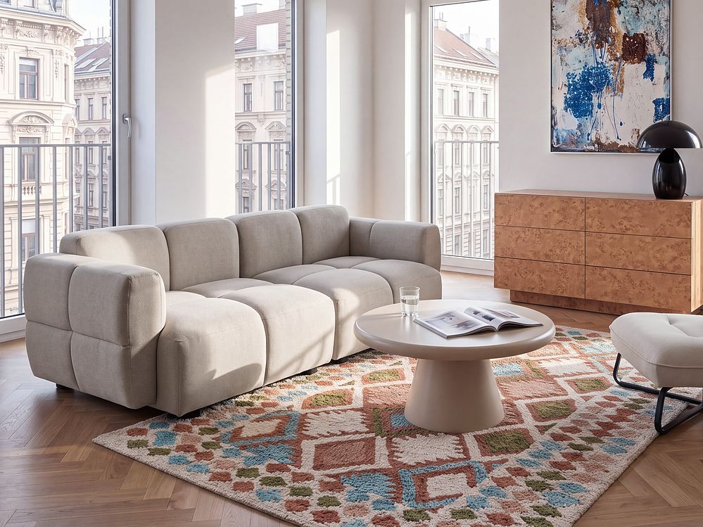 Modulsofa 2-Sitzer MAKSABERG Stoff Beige