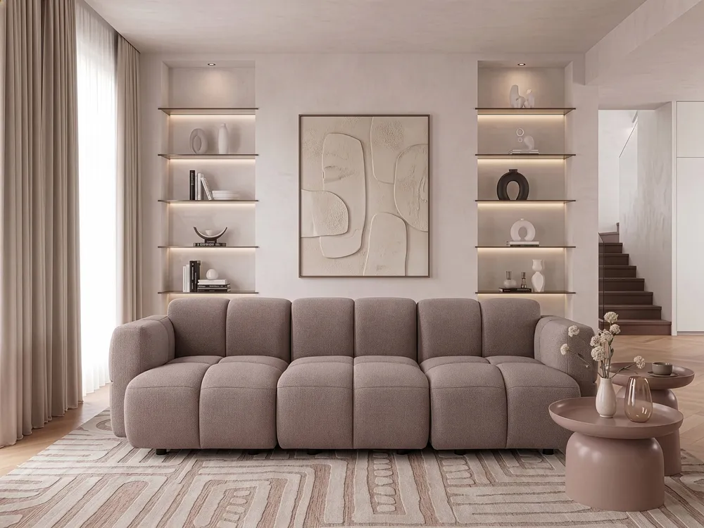 Modulsofa 3-Sitzer MAKSABERG Stoff Taupe