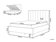 Ottoman Bed SEZANNE Velvet Light Grey 140 x 200 cm (EU Double)_800043