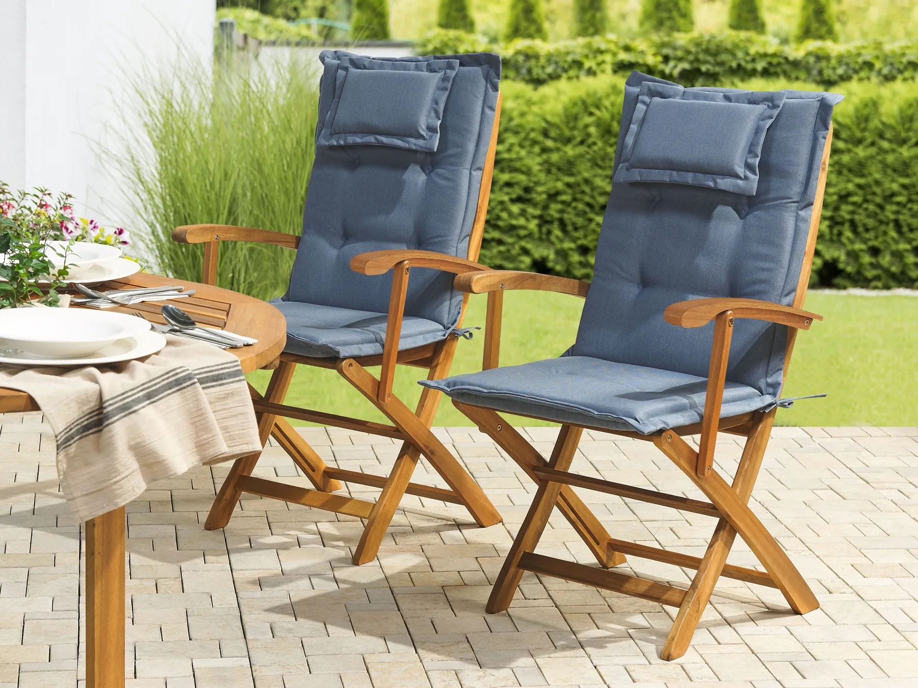 Sitzauflagen 2er Set MAUI 40 x 54 cm Blau_767725