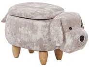 Storage Animal Stool DOGGY Dog Velvet Beige_783221