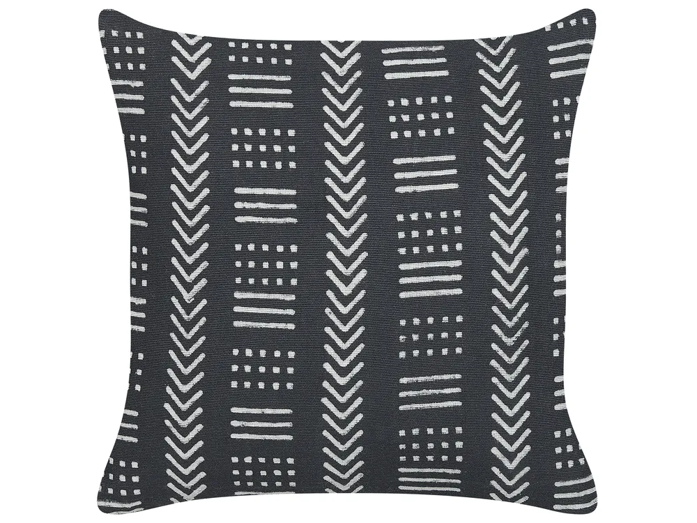 Dekokissen 2er Set BENZOIN 45 x 45 cm Baumwolle Schwarz Geometrisches Muster_838898