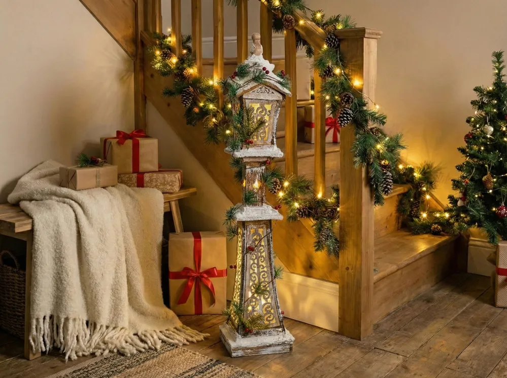Weihnachtsdekoration LED LIESVESI 80 cm Pollerleuchte Hellbraun