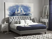 Bett mit Lattenrost Stoff BORDEAUX 180 x 200 cm Hellgrau_1182448