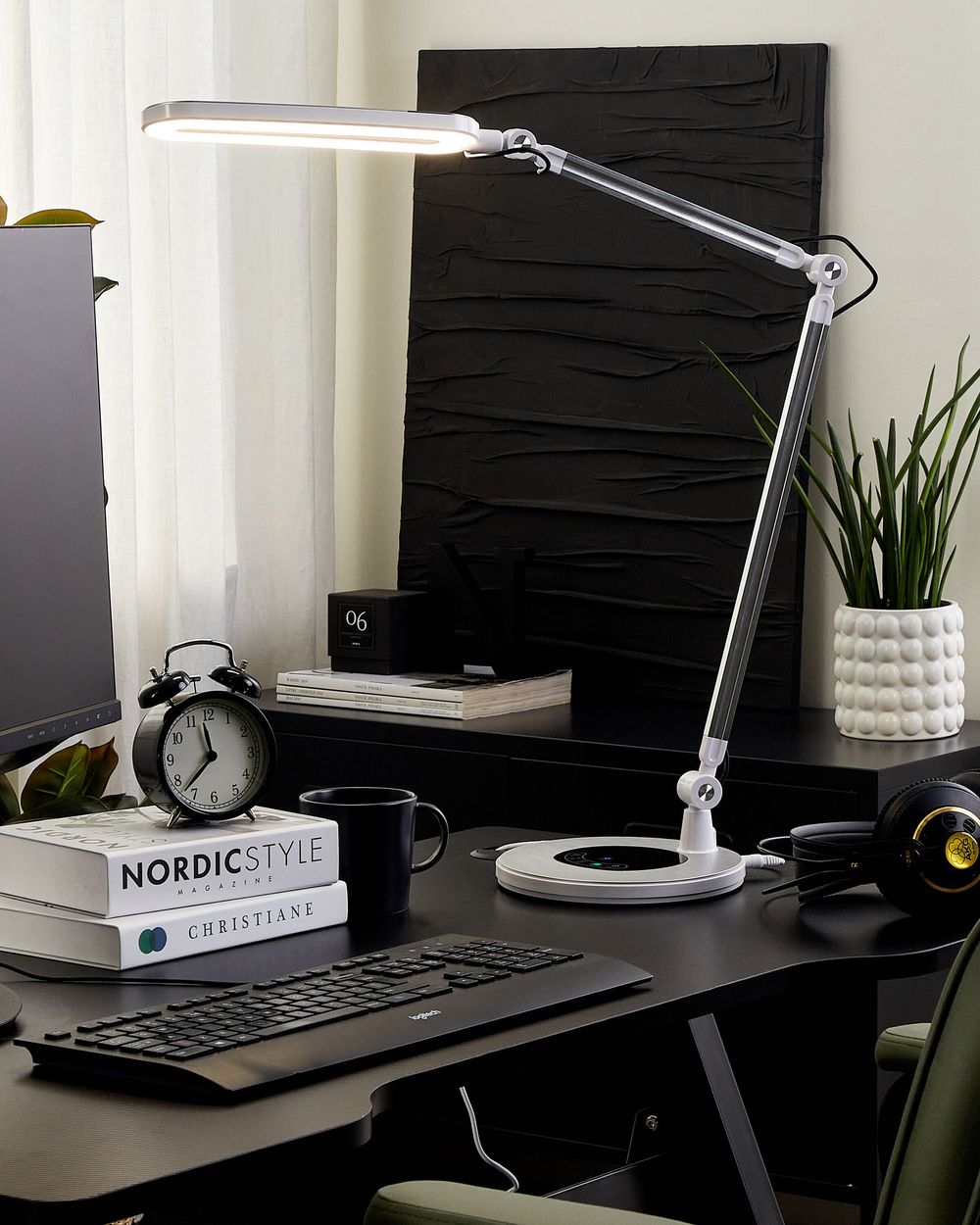 LED Desk Lamp GRUS with Dimmer Metal Silver