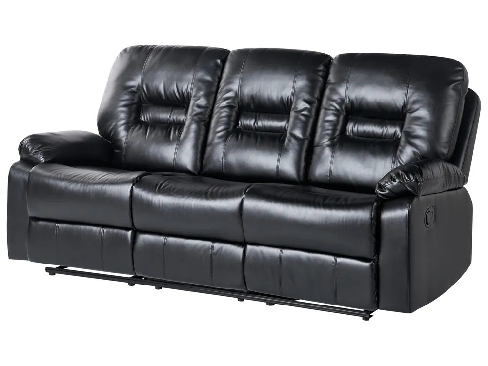 Sofa Set manuell verstellbar 6-Sitzer BERGEN Kunstleder Schwarz_1060585