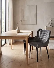 Set of 2 Dining Chairs SOLANO Velvet Grey_1172113