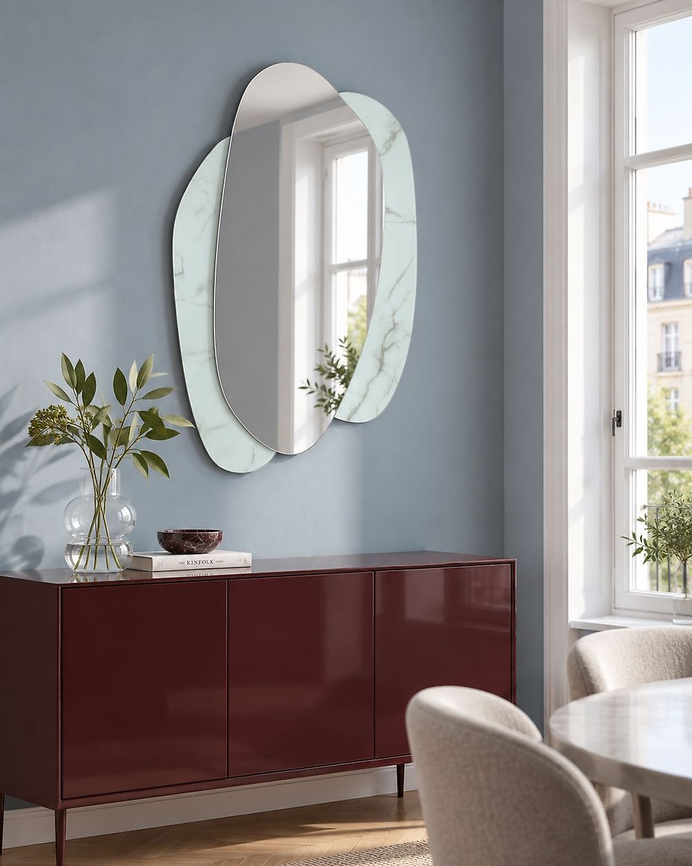 Wall Mirror PANNES 80 cm 117 cm Light Blue