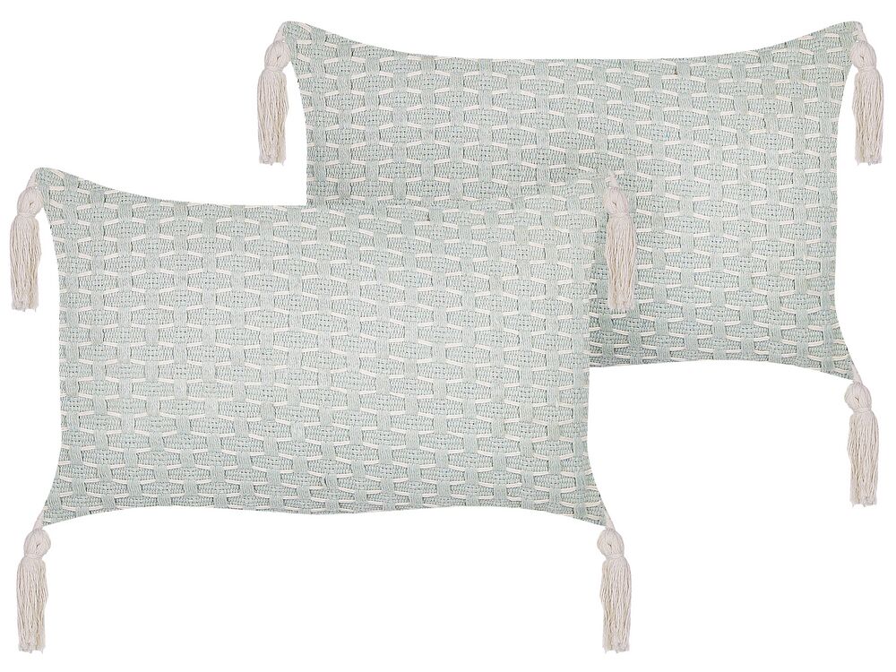 Dekokissen 2er Set HAKONE 45 x 25 cm Mintgrün Geometrisches Muster