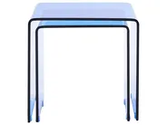 Beistelltisch 2er Set KENDALL Sicherheitsglas Blau_1017384