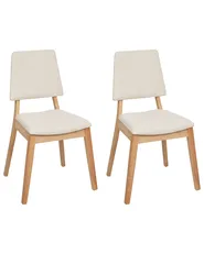 Esszimmerstuhl 2er Set MERRILL Holz Hellbeige_926436