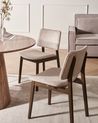 Esszimmerstuhl 2er Set BLANE Bouclé Dunkelbraun / Taupe