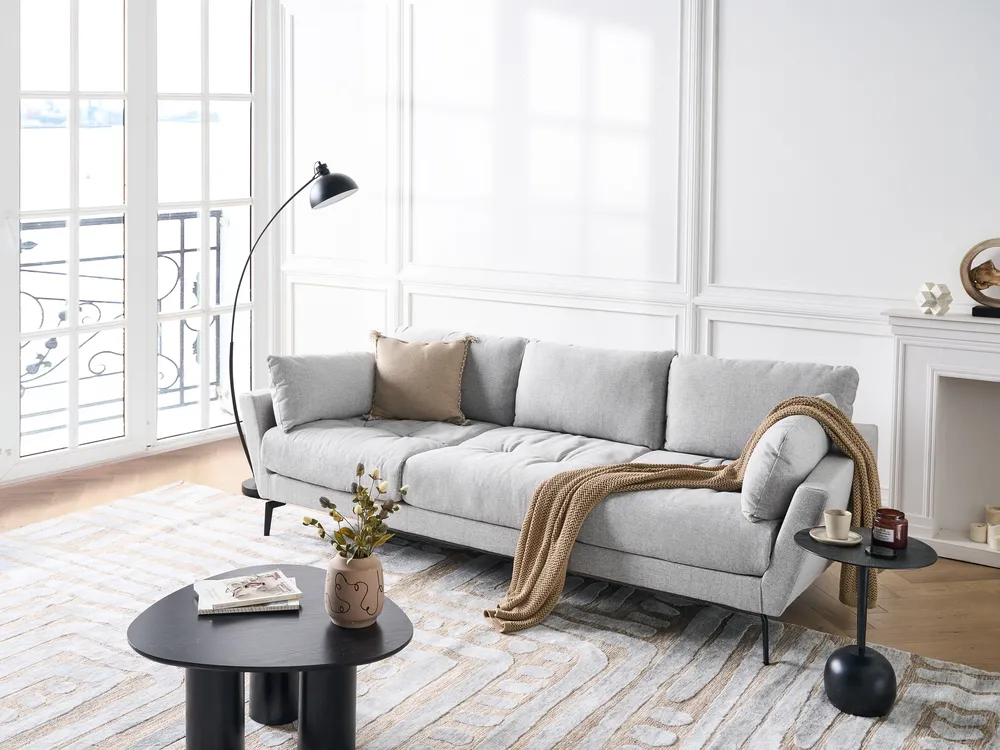 Sofa 4-Sitzer NENOLA Stoff Grau
