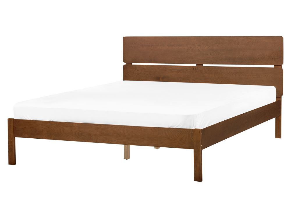 Postelja Les BOISSET 160 x 200 cm Temno rjava barva