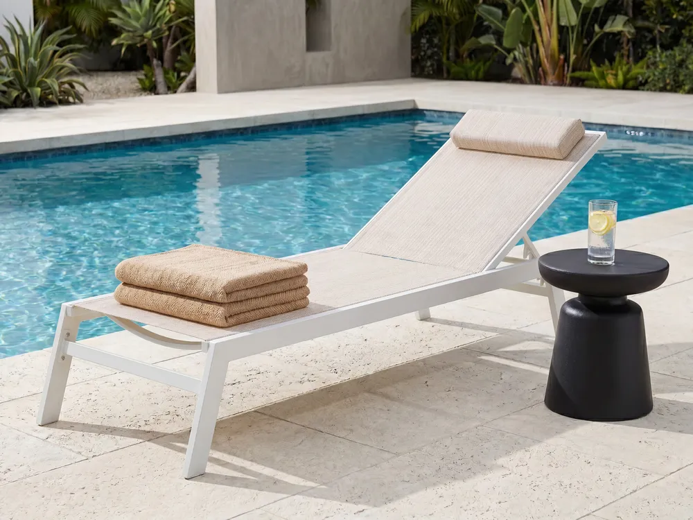 Sonnenliege CATANIA mit Relaxfunktion Metall Beige