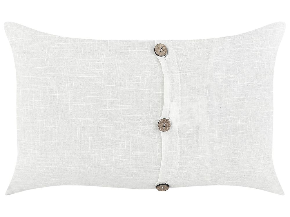 Set van 2 sierkussens BANORI 30 x 50 cm Linnen Wit effen