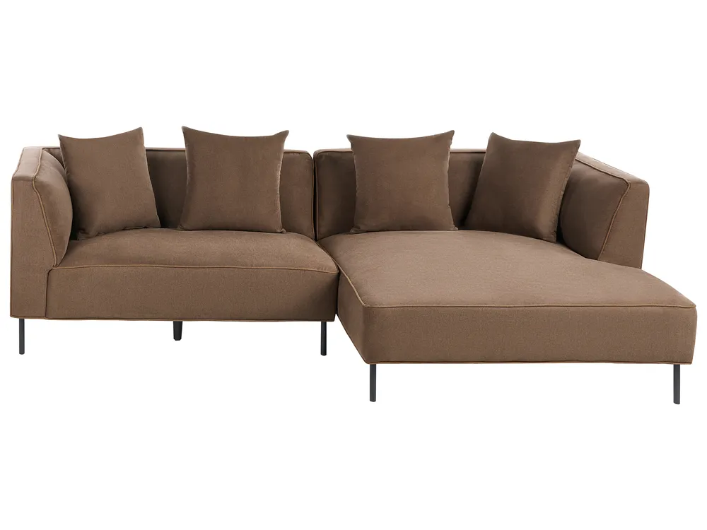 Ecksofa 3-Sitzer SATER Stoff Braun linksseitig