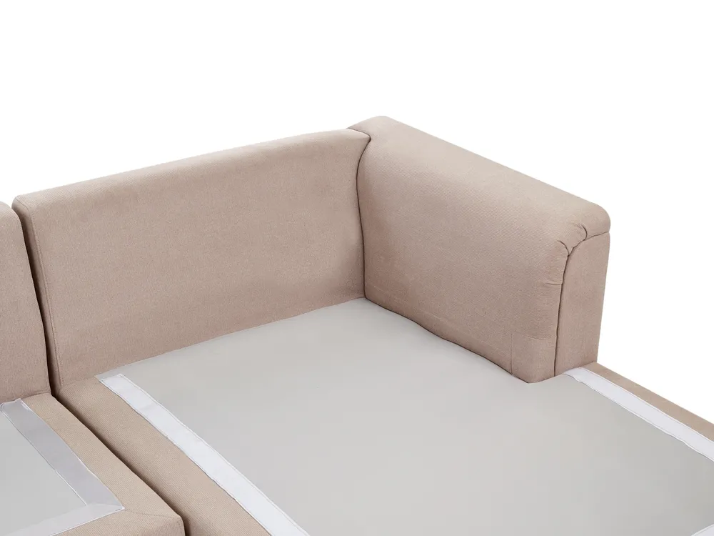 Ecksofa 4-Sitzer KOHLO Stoff Taupe linksseitig_945143